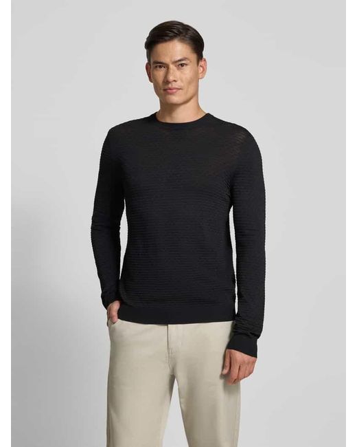 Antony Morato Slim Fit Pullover aus Viskose-Mix mit Strukturmuster in Black für Herren