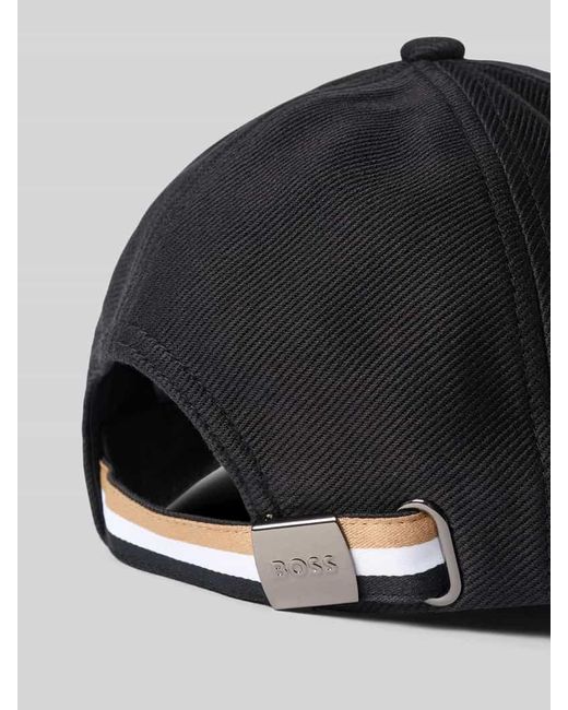 Boss Cap mit Logo-Stitching in Black für Herren