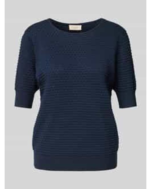 Freequent Gebreide Pullover Met 1/2-mouwen in het Blue