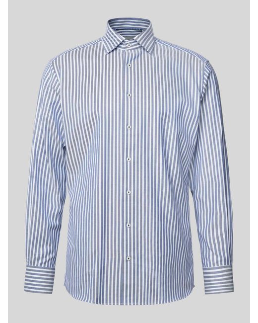 Eterna Modern Fit Zakelijk Overhemd Met Knoopsluiting in het Blue voor heren