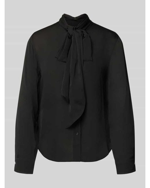 HUGO Black Loose Fit Langarmbluse aus reiner Viskose Modell 'EKARMA'