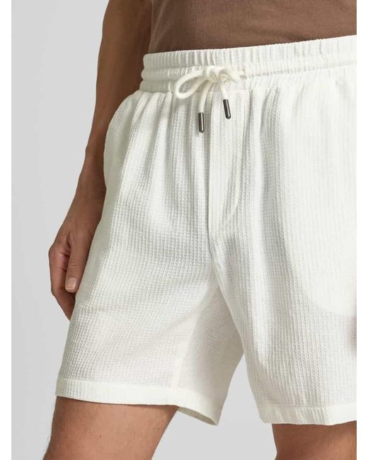 Only & Sons Shorts mit Strukturmuster und elastischem Bund Modell 'BERTIL' in White für Herren