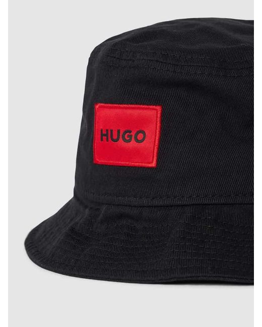 HUGO Bucket Hat mit Label-Patch Modell 'Larry' in Black für Herren