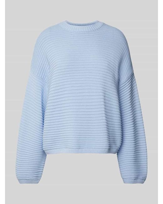 JAKE*S STUDIO WOMAN Blue Strickpullover mit gerippten Abschlüssen