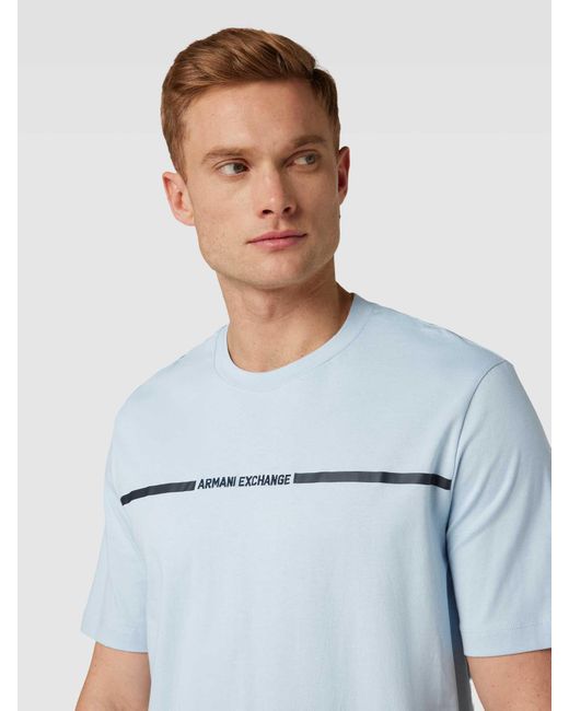 Armani Exchange T-shirt Met Ronde Hals in het Blue voor heren