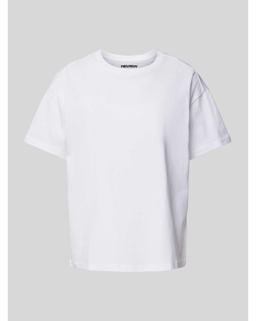Review White T-Shirt mit überschnittenen Schultern