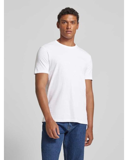 Boss T-Shirt in unifarbenem Design Modell 'Tegood' in White für Herren