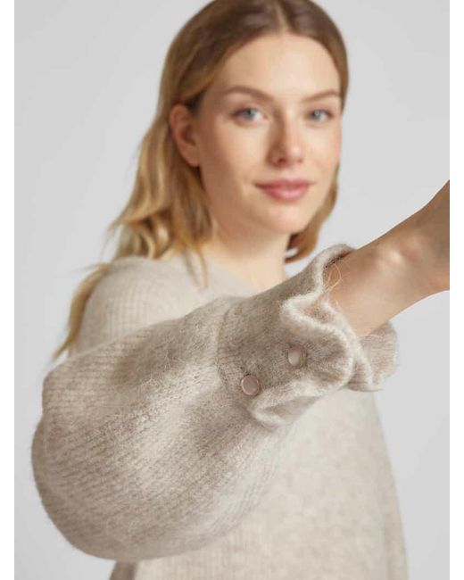 Mos Mosh Natural Strickpullover mit gerippten Abschlüssen