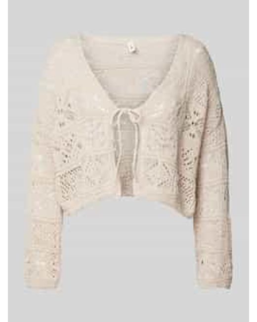 ONLY Kort Gebreid Jack Met Broderie Anglaise in het Natural