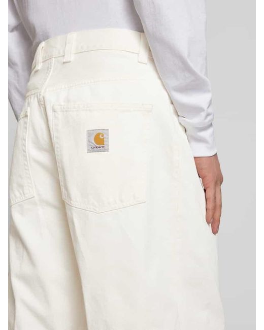 Carhartt Jeansshorts mit Eingrifftaschen Modell 'BRANDON' in White für Herren