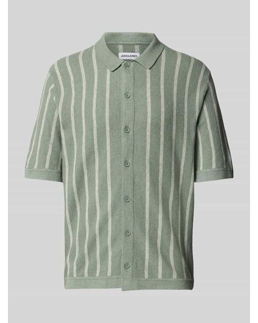 Jack & Jones Freizeithemd mit Knopfleiste Modell 'EMIL' in Green für Herren
