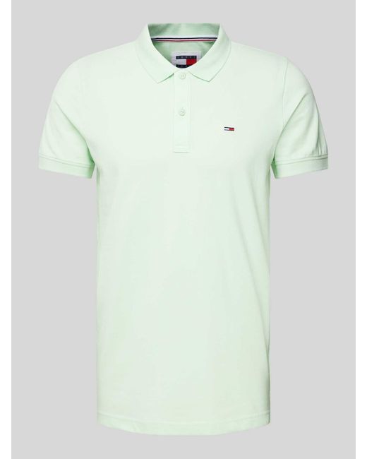 Tommy Hilfiger Slim Fit Poloshirt mit Logo-Stitching in Green für Herren