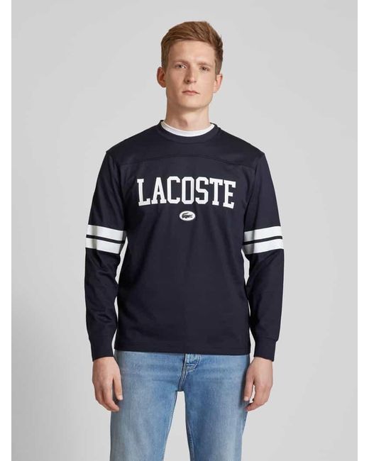 Lacoste Classic Fit Longsleeve mit Label-Print in Blue für Herren