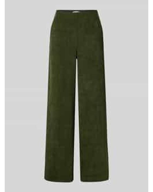 Ichi Corduroy Broek Met Elastische Band, Model 'Kate' in het Green