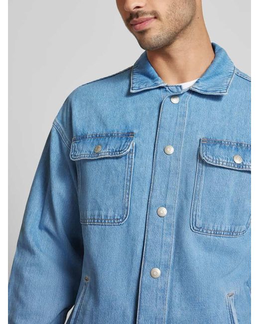Jack & Jones Hemdjacke mit Brusttaschen Modell 'CHASE' in Blue für Herren