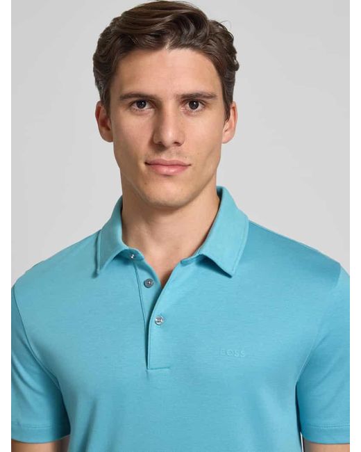 Boss Slim Fit Poloshirt aus reiner Baumwolle in Blue für Herren