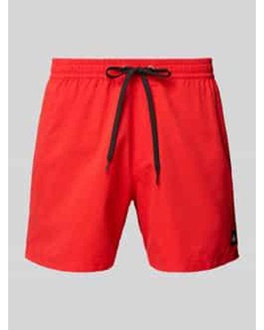 Quiksilver Zwembroek Met Labeldetail En Elastische Band in het Red voor heren