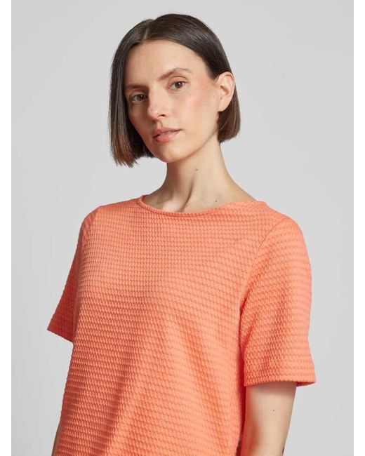 Opus Orange T-Shirt mit Strukturmuster Modell 'Serke'