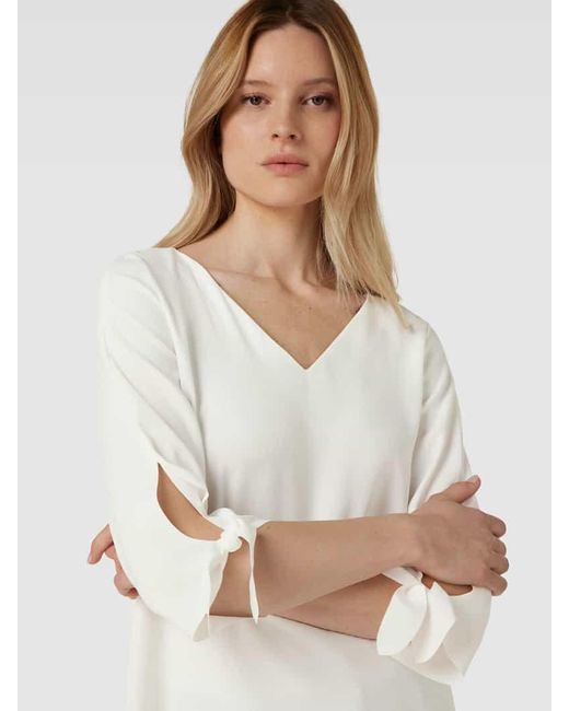 Esprit White Bluse in unifarbenem Design mit 3/4-Arm
