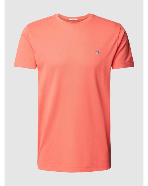 Gant T-shirt Met Labelstitching in het Pink voor heren
