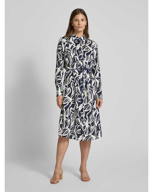 christian berg White Hemdblusenkleid mit Bindegürtel