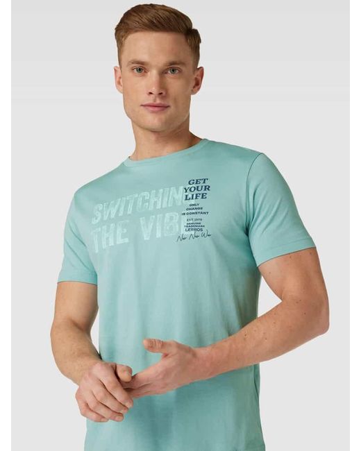 Lerros T-Shirt mit Statement-Print in Green für Herren