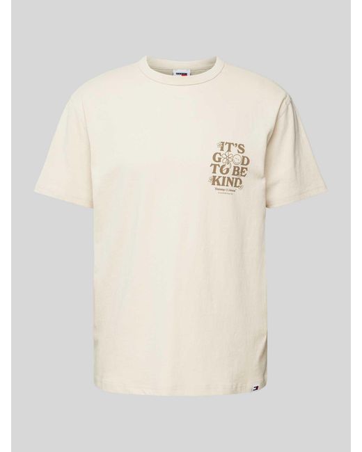 Tommy Hilfiger T-Shirt mit Statement-Print in Natural für Herren