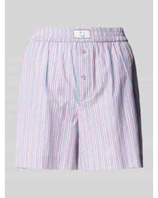 Jake*s Loose Fit Korte Pyjamabroek Met Labelpatch in het Purple