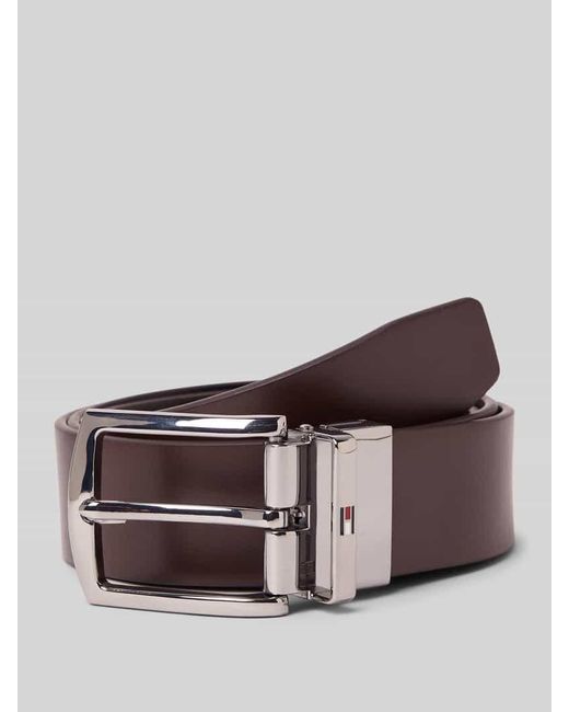 Tommy Hilfiger Ledergürtel mit Logo-Prägung in Brown für Herren