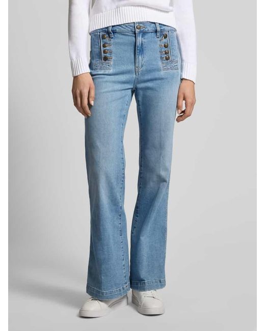 Ralph Lauren Blue Flared Jeans Mit Französischen Eingrifftaschen