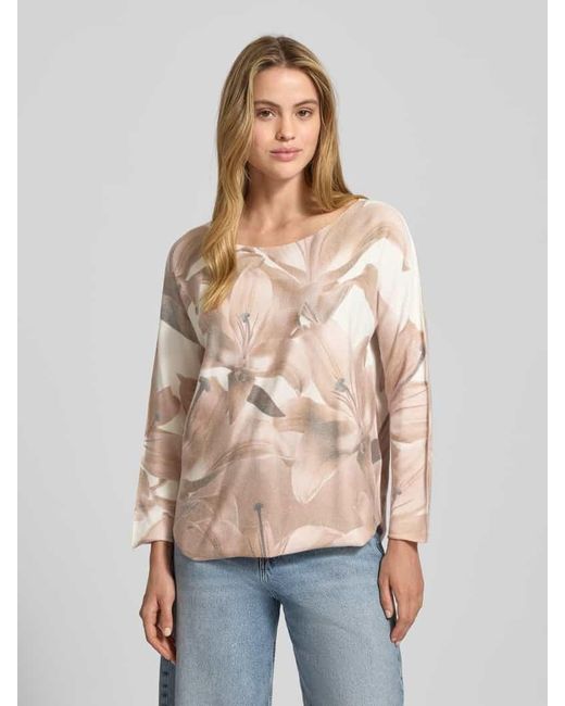 ZABAIONE Natural Langarmshirt aus Viskose-Mix mit Rundhalsausschnitt