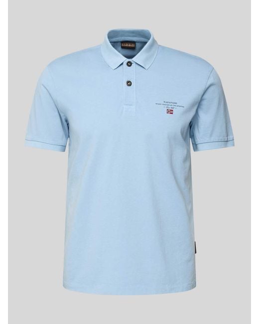 Napapijri Regular Fit Poloshirt Met Labelstitching in het Blue voor heren