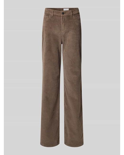 Noisy May Brown Straight Fit Stoffhose in Cord-Optik Modell 'OLANDA'
