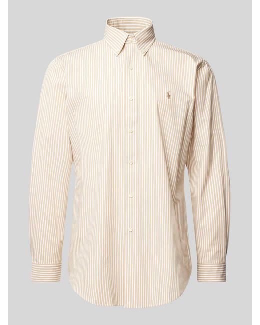 Polo Ralph Lauren Custom Fit Vrijetijdsoverhemd Met Button-downkraag in het Natural voor heren