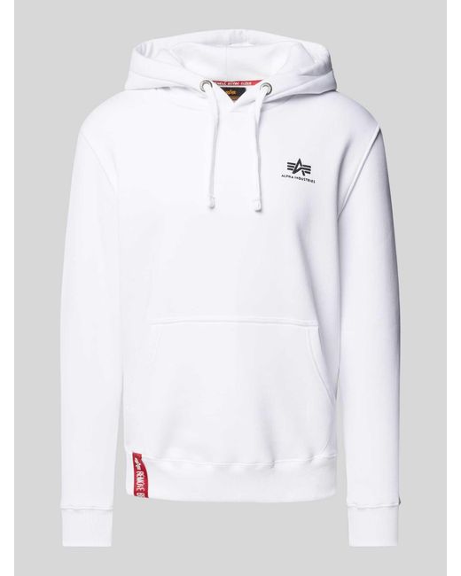 Alpha Industries Hoodie Met Labelprint in het White voor heren