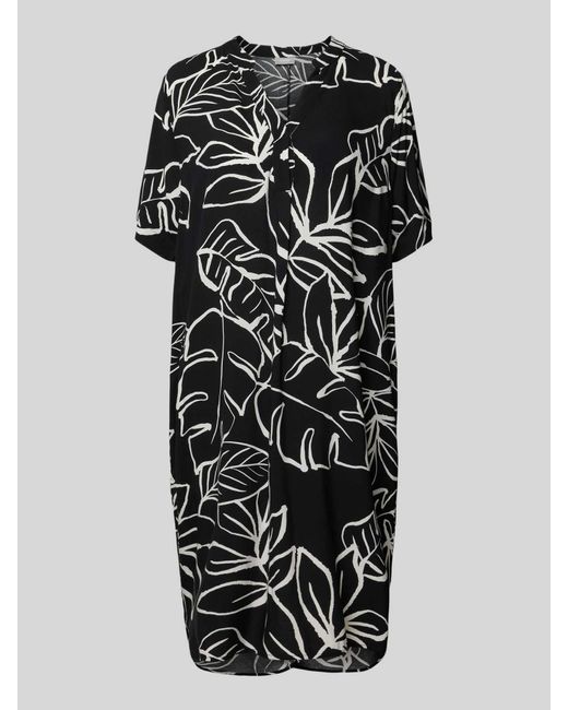 Fransa Black Knielanges Kleid mit Allover-Print Modell 'Relax'