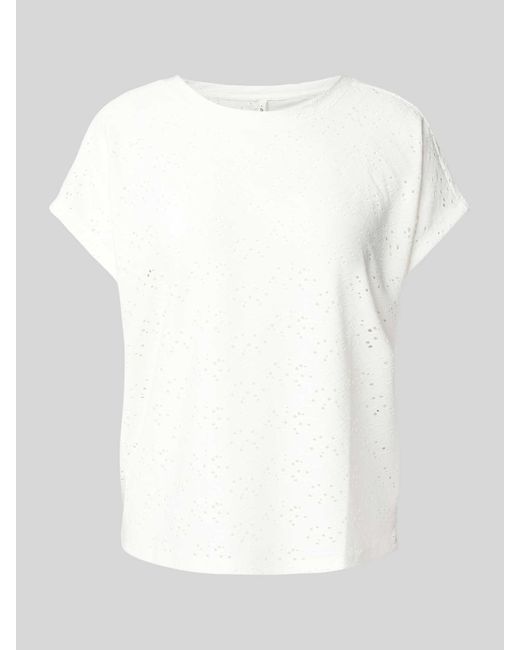 ONLY Regular Fit T-shirt Met Etskanteffect Model 'smilla' in het White