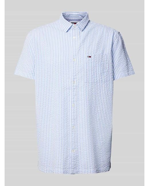 Tommy Hilfiger Regular Fit Freizeithemd mit Label-Stitching in Blue für Herren