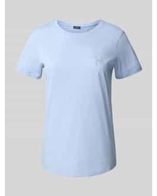 Joop! T-Shirt Met Labelstitching En Ronde Hals in het Blue
