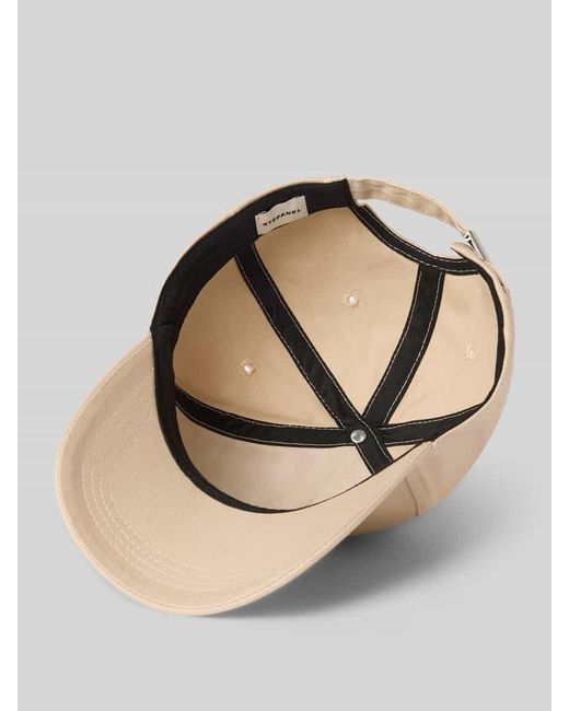 Stefanel Natural Basecap aus Baumwolle mit Stitching