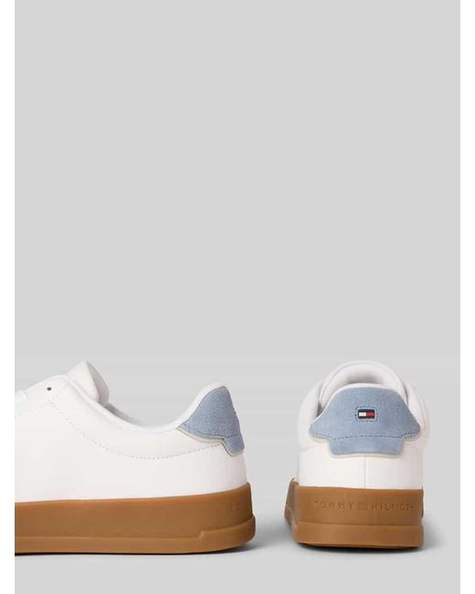 Tommy Hilfiger Low Top Sneaker aus echtem Leder in White für Herren