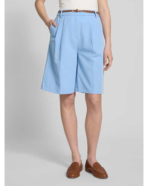 Christian Berg Women Blue Bermudas mit Eingrifftaschen und Gürtel