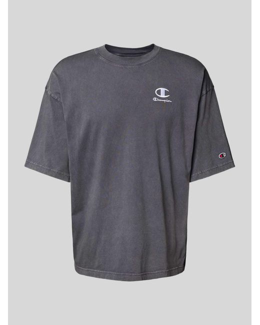 Champion Relaxed Fit T-Shirt Met Labelstitching in het Blue voor heren