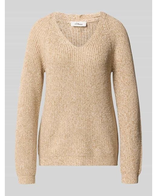 S.oliver Natural Regular Fit Strickpullover aus Baumwoll-Mix
