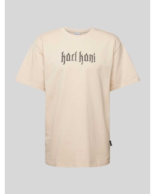 Karlkani T-Shirt mit Label-Print Modell 'Signature' in Natural für Herren