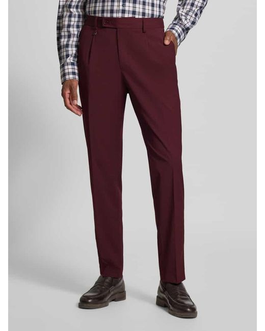 Antony Morato Slim Fit Stoffhose mit Bundfalten Modell 'LUIS' in Red für Herren
