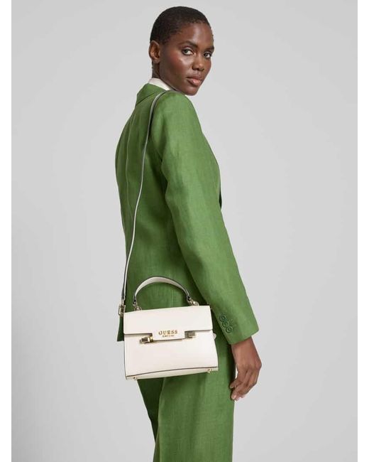 Guess Natural Handtasche mit Label-Applikation Modell 'ECO ALDITH'