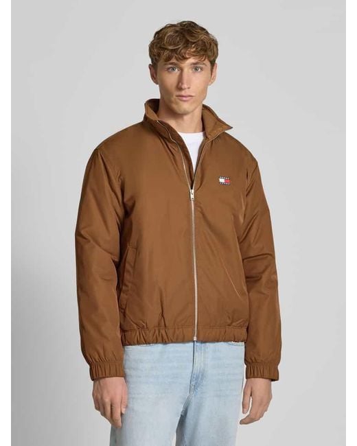 Tommy Hilfiger Relaxed Fit Bomberjacke mit Stehkragen in Brown für Herren