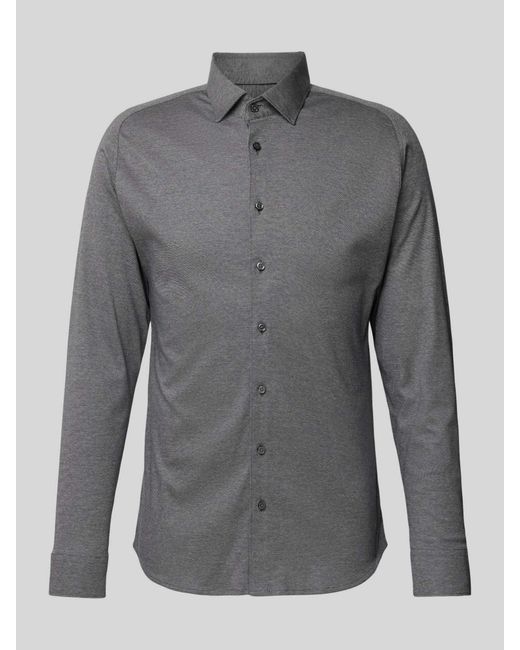 DESOTO Slim Fit Zakelijk Overhemd Met Kentkraag in het Gray voor heren