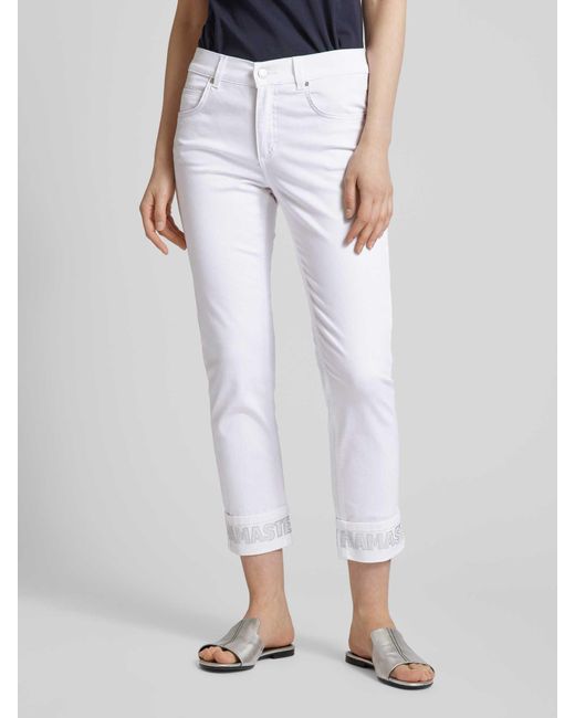 ANGELS White Cropped Jeans in unifarbenem Design Modell 'Cici'